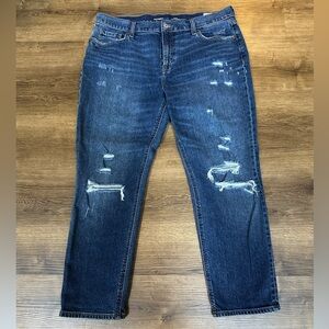 Old Navy Mid-Rise Boyfriend Distressed Jeans | Size 12